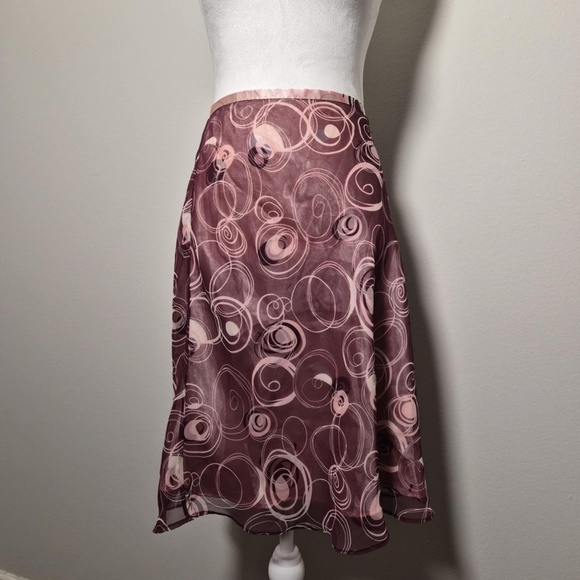 Apt.9 Mesh Satin Mulberry Muave Pink Whimsical Romantic Fairycore Skirt US 10 - Picture 4 of 7